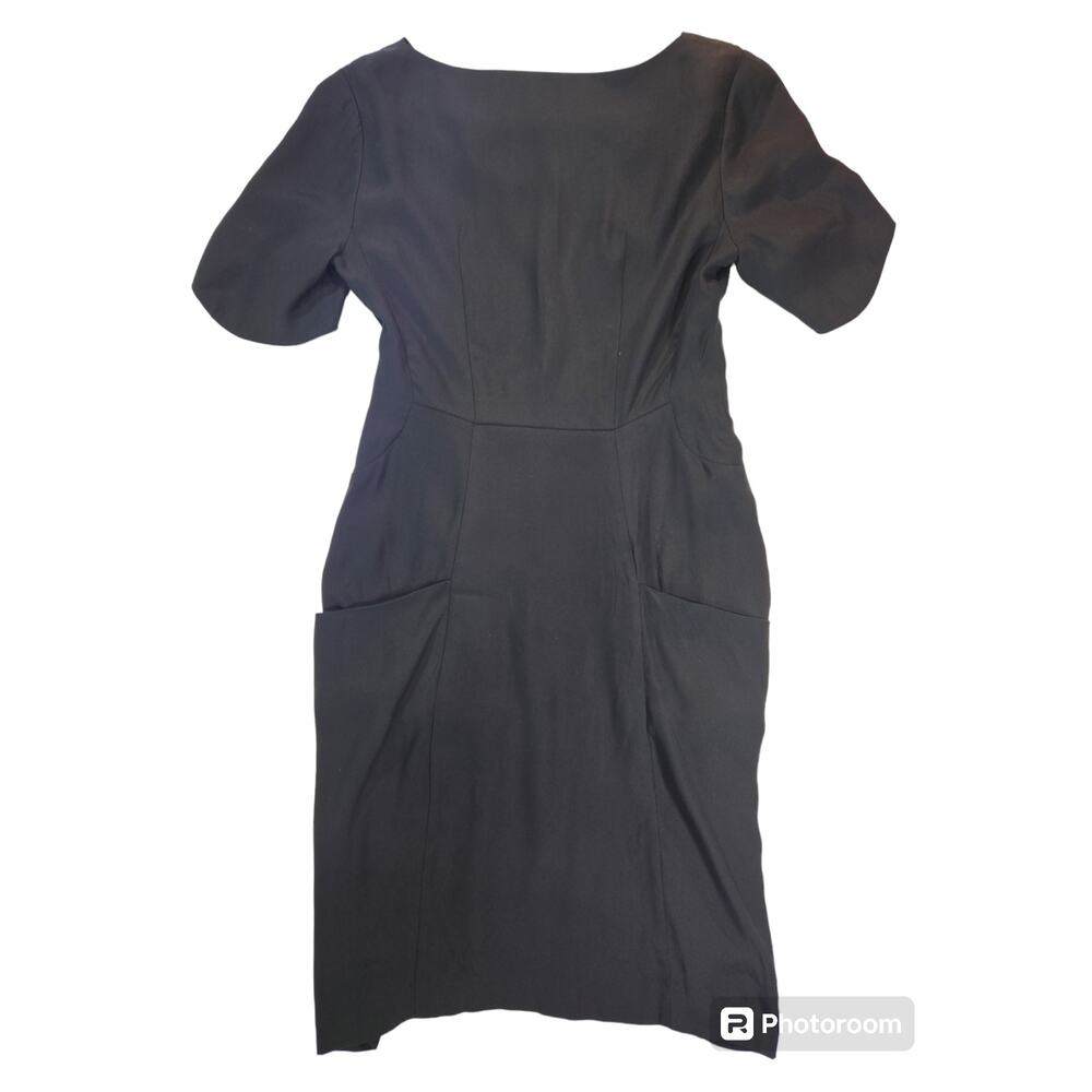 Shipley & Halmos | Black, 100% Silk, Cowl Neck Dress | Size 6 - Picture 9 of 9